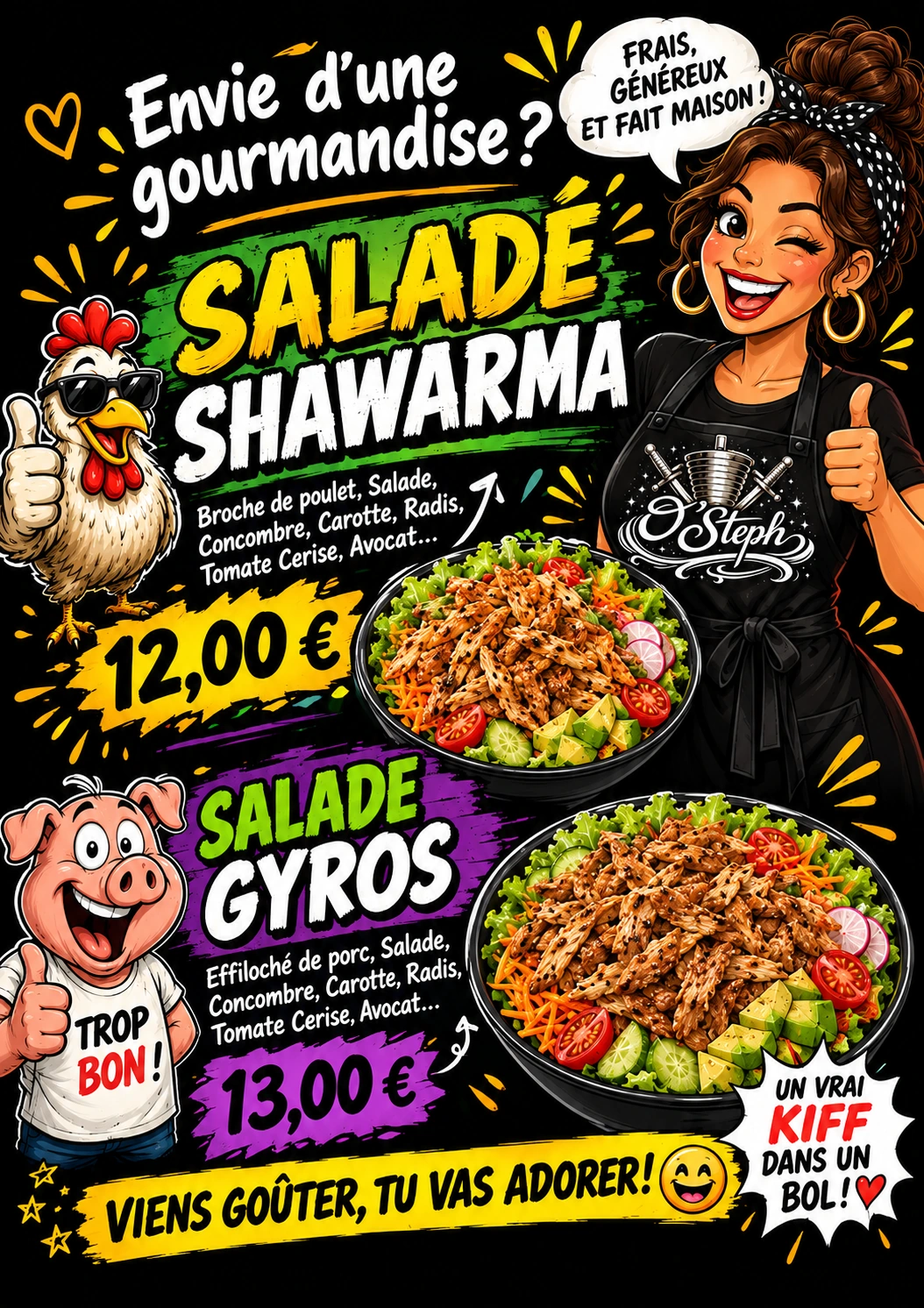 Menu Salades O'Steph